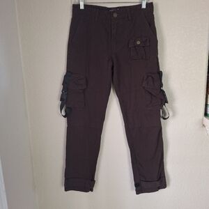 Sz 16 Original Switch Remarkable  Dark Brown Cargo Pants - Utility Pocket Design